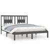 Estructura De Cama De Madera Maciza De Pino Gris 160x200 Cm Vidaxl