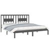 Estructura De Cama De Matrimonio Madera Maciza Gris 180x200 Cm Vidaxl