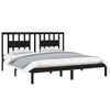 Estructura De Cama Madera Maciza Negro Supe King 180x200 Cm Vidaxl