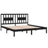 Estructura De Cama Madera Maciza Negro Supe King 180x200 Cm Vidaxl