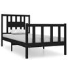 Estructura De Cama Madera Maciza Individual Negra 75x190 Cm Vidaxl