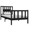 Estructura De Cama Madera Maciza Individual Negra 75x190 Cm Vidaxl