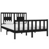 Estructura De Cama De Madera Maciza Negra 140x190 Cm Vidaxl