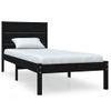 Estructura De Cama Madera Maciza Individual Negra 75x190 Cm Vidaxl