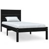 Estructura De Cama Individual Madera Maciza Negra 90x190 Cm Vidaxl