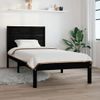 Estructura De Cama Individual Madera Maciza Negra 90x190 Cm Vidaxl