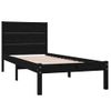 Estructura De Cama Individual Madera Maciza Negra 90x190 Cm Vidaxl