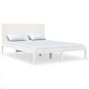 Estructura De Cama De Madera Maciza Blanca 135x190 Cm Vidaxl