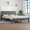 Estructura De Cama Madera Maciza De Pino Gris 120x200 Cm Vidaxl