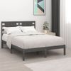 Estructura De Cama Madera Maciza De Pino Gris 140x190 Cm Vidaxl