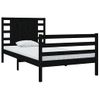 Estructura De Cama De Madera Maciza De Pino Negra 90x200 Cm Vidaxl