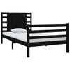 Estructura De Cama Madera Maciza De Pino Negro 100x200 Cm Vidaxl