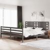 Estructura De Cama De Madera Maciza De Pino Gris 200x200 Cm Vidaxl