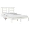 Estructura De Cama Madera Maciza De Pino Blanco 135x190 Cm Vidaxl