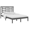 Estructura De Cama Madera Maciza De Pino Gris 120x200 Cm Vidaxl