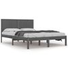 Estructura De Cama De Madera Maciza De Pino Gris 200x200 Cm Vidaxl