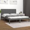 Estructura De Cama De Madera Maciza De Pino Gris 200x200 Cm Vidaxl