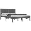 Estructura De Cama De Madera Maciza De Pino Gris 200x200 Cm Vidaxl