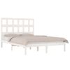 Estructura De Cama Madera Maciza De Pino Blanco 135x190 Cm Vidaxl