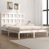 Estructura De Cama De Madera Maciza De Pino Blanco 140x190 Cm Vidaxl