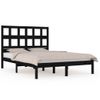 Estructura De Cama De Madera Maciza De Pino Negra 140x190 Cm Vidaxl