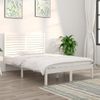 Estructura De Cama De Madera Maciza Blanca 135x190 Cm Vidaxl