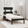 Estructura De Cama Madera Maciza Individual Negra 75x190 Cm Vidaxl