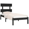 Estructura De Cama Madera Maciza Individual Negra 75x190 Cm Vidaxl