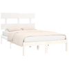 Estructura De Cama De Madera Maciza Blanca 135x190 Cm Vidaxl