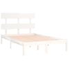 Estructura De Cama De Madera Maciza Blanca 135x190 Cm Vidaxl