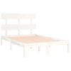 Estructura De Cama De Madera Maciza Blanca 140x190 Cm Vidaxl