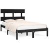 Estructura De Cama De Madera Maciza Negra 140x200 Cm Vidaxl