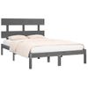 Estructura De Cama De Madera Maciza De Pino Gris 200x200 Cm Vidaxl