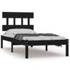 Estructura De Cama Madera Maciza Individual Negra 75x190 Cm Vidaxl