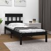 Estructura De Cama Madera Maciza Individual Negra 75x190 Cm Vidaxl