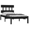 Estructura De Cama Madera Maciza Individual Negra 75x190 Cm Vidaxl