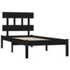 Estructura De Cama Madera Maciza Individual Negra 75x190 Cm Vidaxl