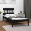 Estructura De Cama Individual Madera Maciza Negra 90x190 Cm Vidaxl