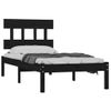 Estructura De Cama Individual Madera Maciza Negra 90x190 Cm Vidaxl