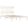 Estructura De Cama De Madera Maciza Blanca 135x190 Cm Vidaxl