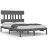 Estructura De Cama De Madera Maciza Gris 120x200 Cm Vidaxl