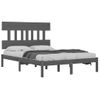 Estructura De Cama Madera Maciza Gris King Size 150x200 Cm Vidaxl