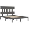 Estructura De Cama Madera Maciza Gris King Size 150x200 Cm Vidaxl