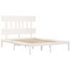 Estructura De Cama Madera Maciza Blanco Supe King 180x200 Cm Vidaxl