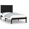 Estructura De Cama Individual Madera Maciza Negra 90x190 Cm Vidaxl