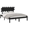 Estructura De Cama De Madera Maciza Negra 140x190 Cm Vidaxl