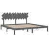 Estructura De Cama De Madera Maciza De Pino Gris 200x200 Cm Vidaxl