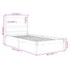 Estructura De Cama Madera Maciza Individual Negra 75x190 Cm Vidaxl