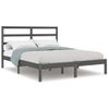 Estructura De Cama Madera Maciza Gris Doble 135x190 Cm Vidaxl