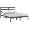 Estructura De Cama Madera Maciza Gris Doble 135x190 Cm Vidaxl